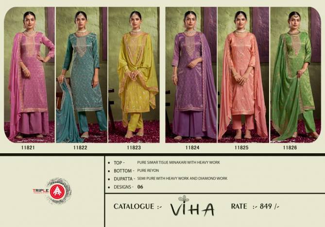 Viha Triple Aaa Minakari Work Designer Dress Material Wholesale Price In Surat